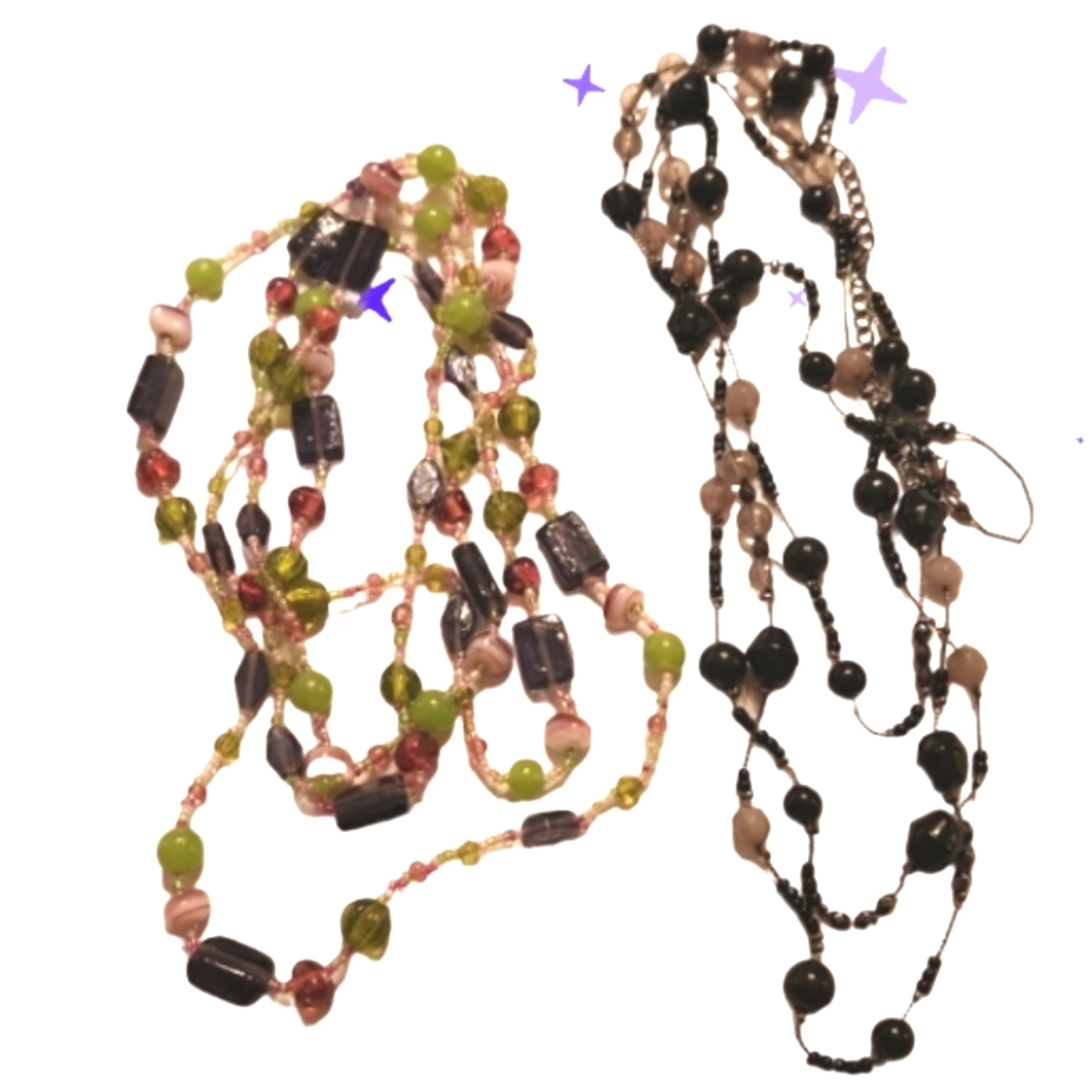 Long beaded necklaces vintage